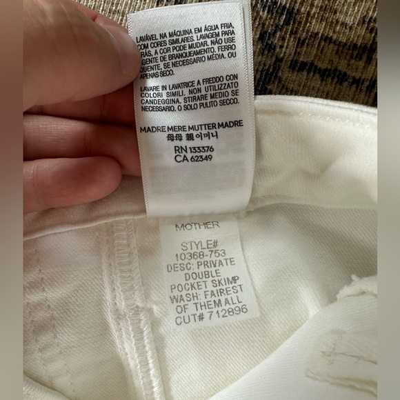 NWT MOTHER Denim Private Double Pocket Skimp Jeans Fairest of Them All White 31” - Picture 9 of 16